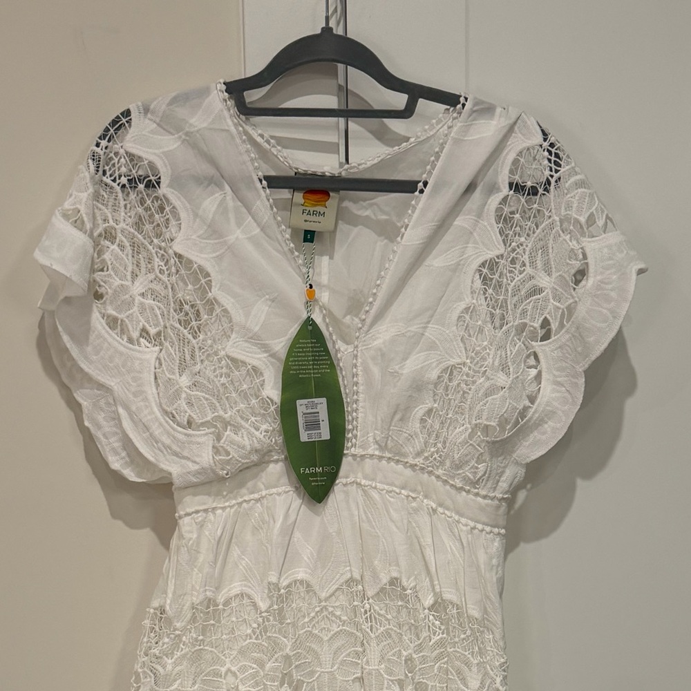 FARM RIO Off White Richelieu Midi Dress NWT's Size Small‎ - Picture 6 of 14